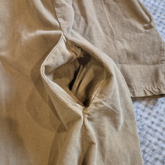 Vasna Corduroy Dress Womens Large Beige L/S Pockets Lagenlook Relax Prairie - Picture 8 of 8